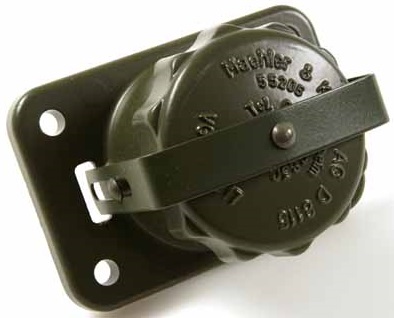 Pistikupesa NATO 2 PIN Olive IP54, 300A, 50mm2