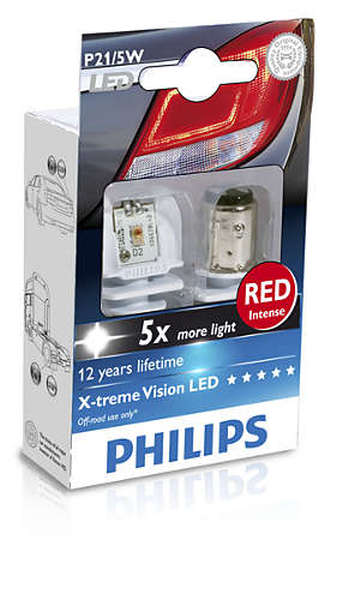 thumbnail image 2 of Philips P21/5W Vision 12V Brake/Tail Light Bulb (2-Pack) – BAY15d, 12499B2, Halogen 2 of 6