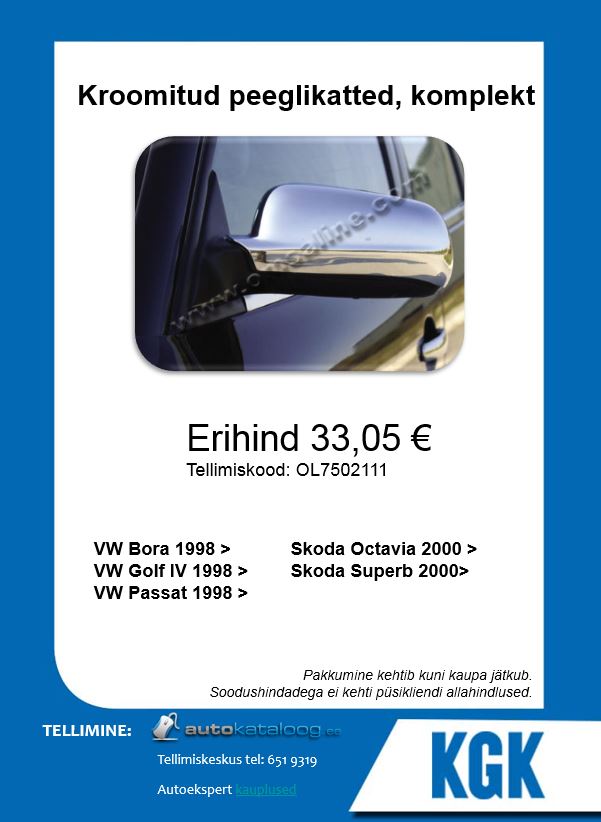 Kroomitud peeglikatted erihinnaga!