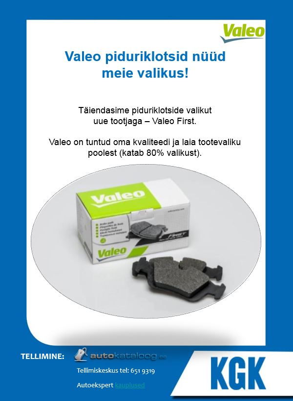 Valeo piduriklotsid nüüd meie valikus!